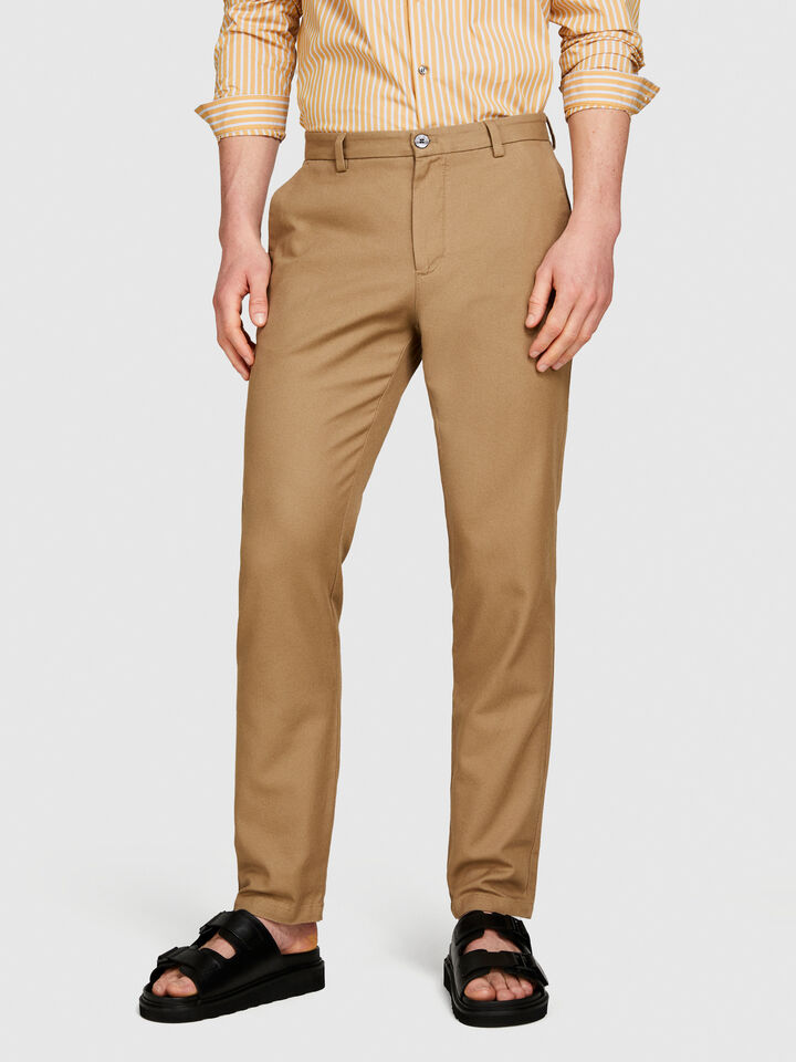 Slim comfort fit trousers - men's slim fit trousers - Camel | Sisley image number 4